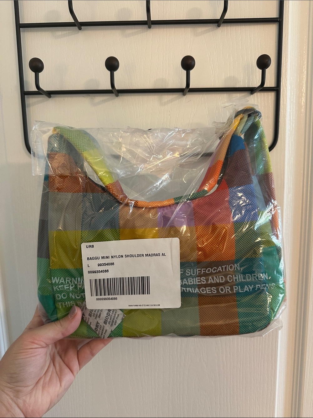 BAGGU - Mini Nylon Shoulder Bag in UO Exclusive Madras Print